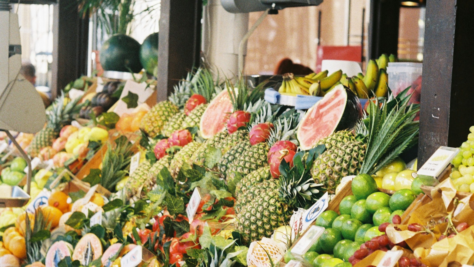Abundant fresh fruit stand